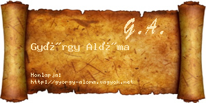 György Alóma névjegykártya